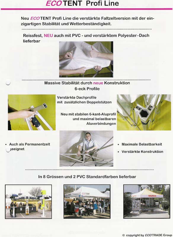 Eco Tent Profi Line, Zelt, Neuheit, Partyzelt, Profizelt,